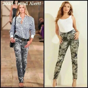 Guess 1981 Metallic Floral Skinny High Trendy Jeans Size 26. 2024 Trend!